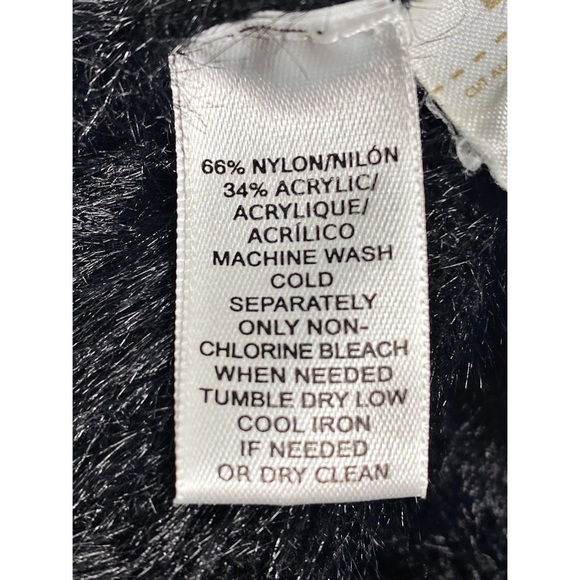 LOFT Black Fuzzy Off-The-Shoulder Sweater, Size Medium - Picture 6 of 9